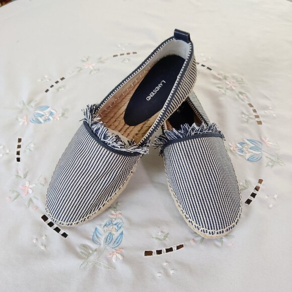 Lands' End Fringed Canvas Espadrilles 7B Never Worn - Picture 1 of 7